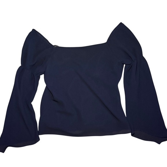 CDC Womens Vintage Style Bell Sleeve Lace Trim Sweetheart Neck Top Black Large - Picture 4 of 4